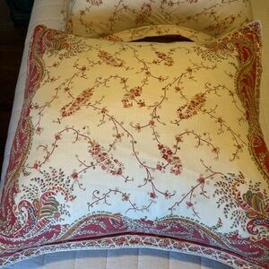 Ralph Lauren Floral Patterned Euro Pillow Covers.